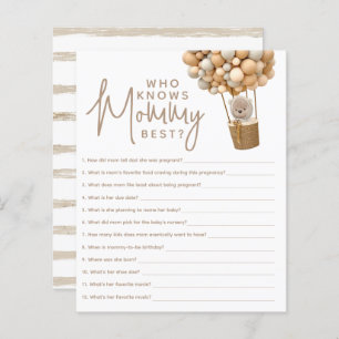 Bear Balloons Modern Gender neutra Shower Game