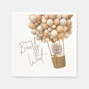 Bear Balloons Modern Gender neutral Baby Shower  Napkin