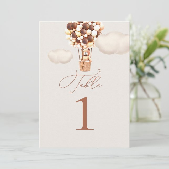 Bear Balloons Table Number (Standing Front)