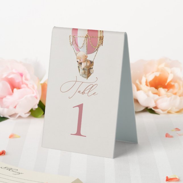 Bear Balloons Table Number Table Tent Sign (In SItu (Wedding))