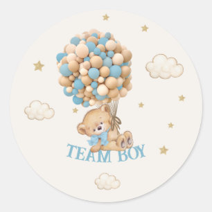 Bear Balloons Team boy Game  Classic Round Sticker