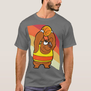 Bear Basketball Player Animal Funny Premium174  T-Shirt