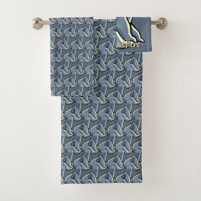 Bear Bath Towel Set Custom Polar Bear Towels (Insitu)