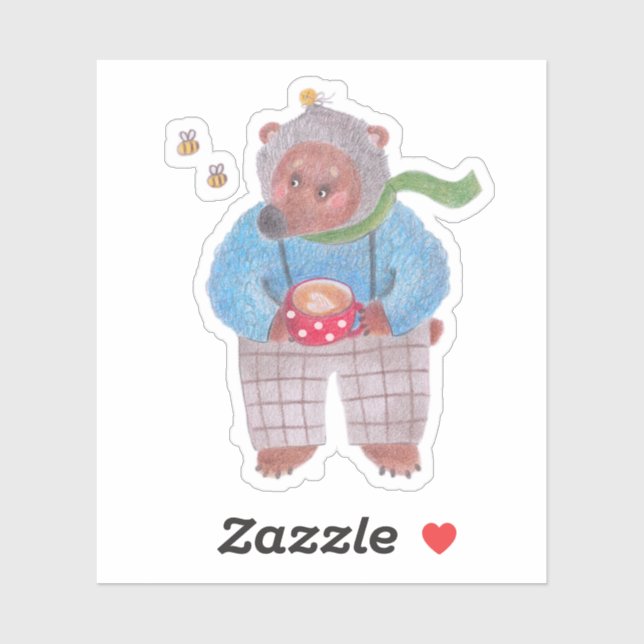 Bear, bees and cappuccino (Sheet)