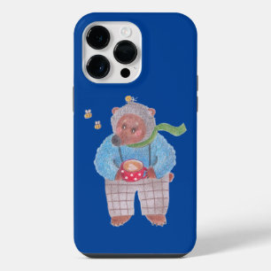 Bear, bees and cappuccino iPhone 14 pro max case