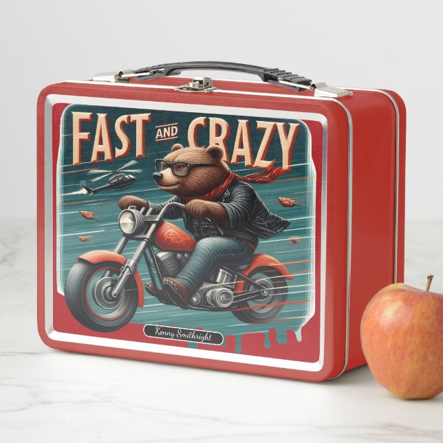 Bear Biker's Adventure! Metal Lunch Box (In Situ)