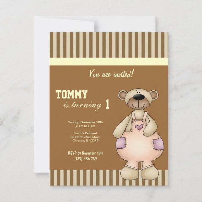 Bear Birthday Invitation (Front)
