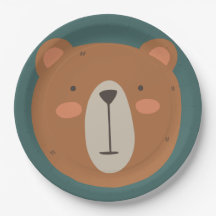 Bear Birthday Kids  Paper Plate