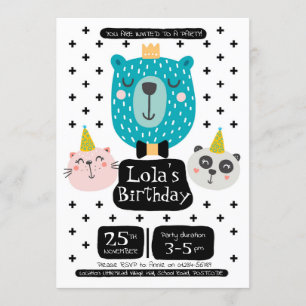 Bear Birthday Party Invitation