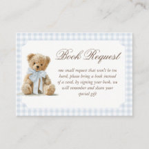 Bear Blue Boy Baby Shower Book Request