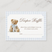 Bear Blue Boy Baby Shower Diaper Raffle