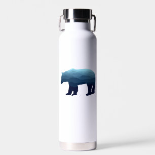 Bear Blue Forest Mountains Water Bottle