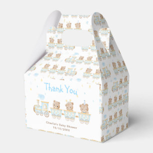 Bear Blue Train Baby Shower Thank You Favour Box