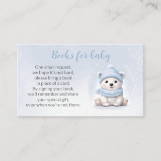 Bear Blue Winter Baby Shower Books For Baby Card