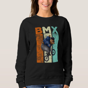 Bear Bmx Rider Vintage Bear Biker Cyclist Bicycle Sweatshirt
