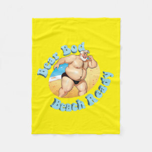 Bear Bod, Beach Ready!  No. 8 Fleece Blanket