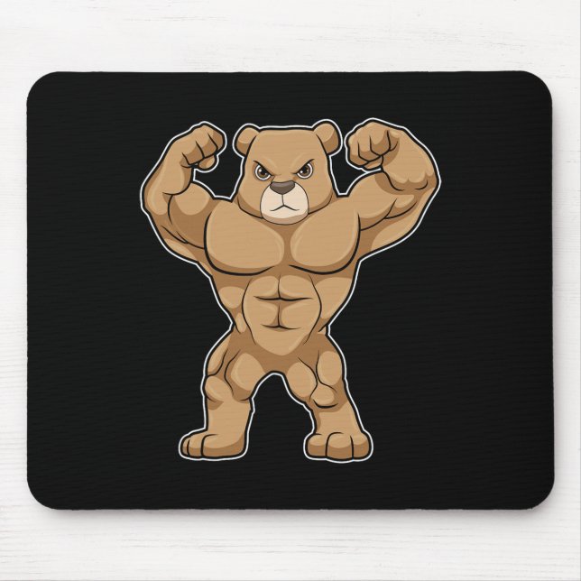 Bear Bodybuilder Bodybuilding Sports  Mouse Mat (Front)