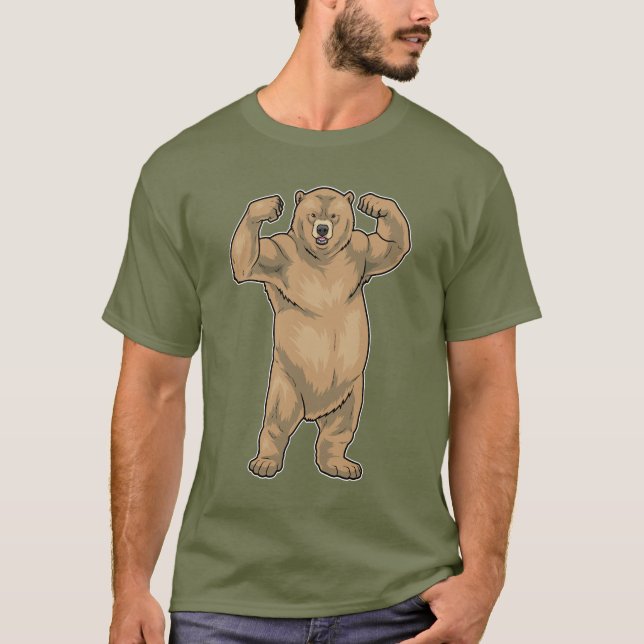 Bear Bodybuilder Bodybuilding T-Shirt (Front)