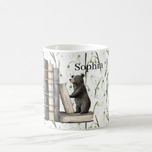 Bear Books Floral Coffee Mug