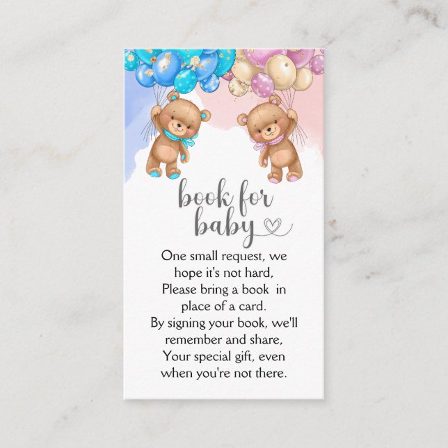 Bear Books For Baby Card (Front)