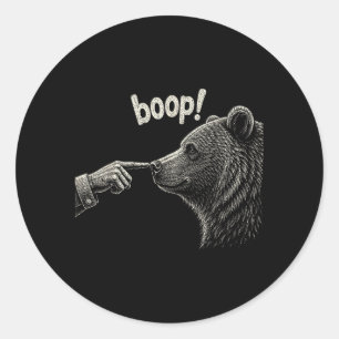Bear Boop Bear Nose Boop Bear Classic Round Sticker