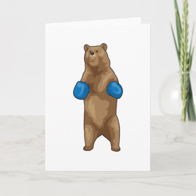 Bear Boxer Boxing gloves Card (Front)