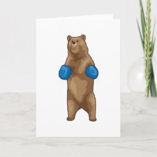 Bear Boxer Boxing gloves Card