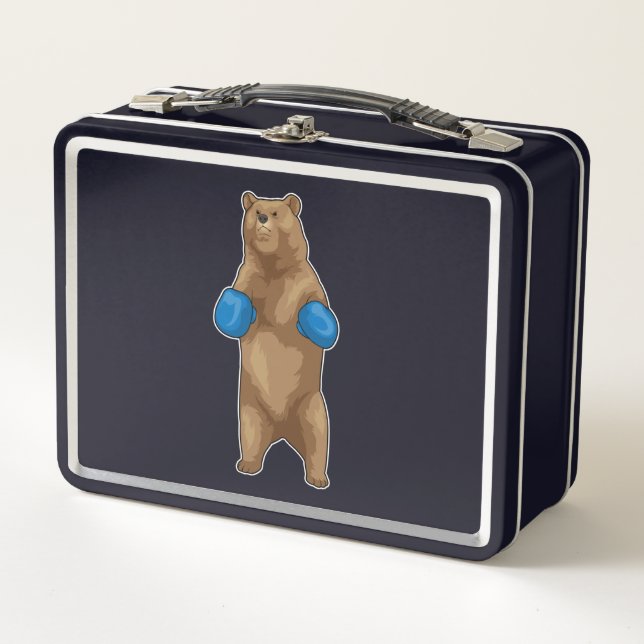 Bear Boxer Boxing gloves Metal Lunch Box (Front)