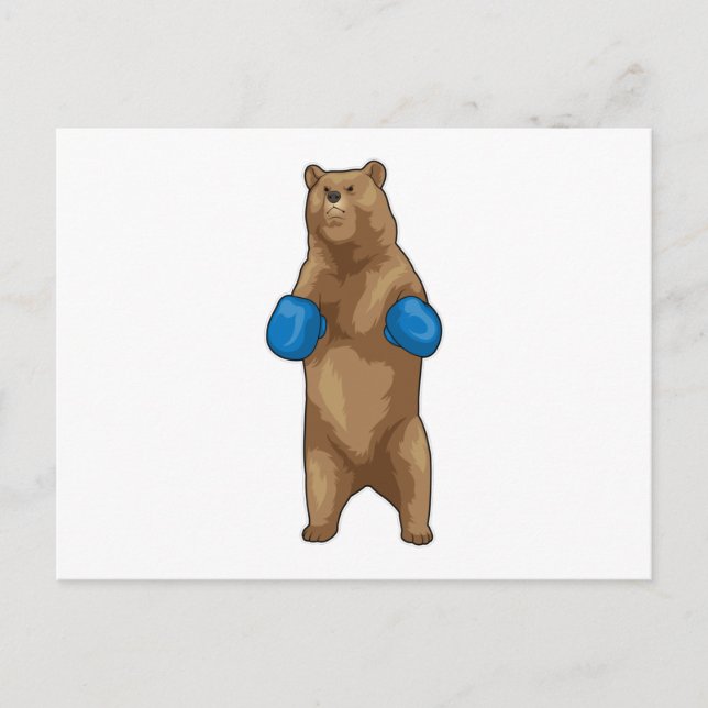 Bear Boxer Boxing gloves Postcard (Front)