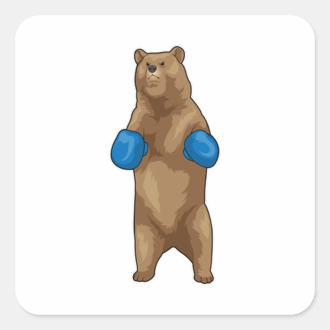 Bear Boxer Boxing gloves Square Sticker (Front)