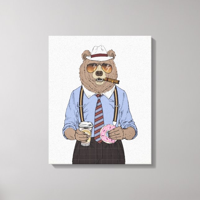 Bear Breakfast Canvas Print (Front)