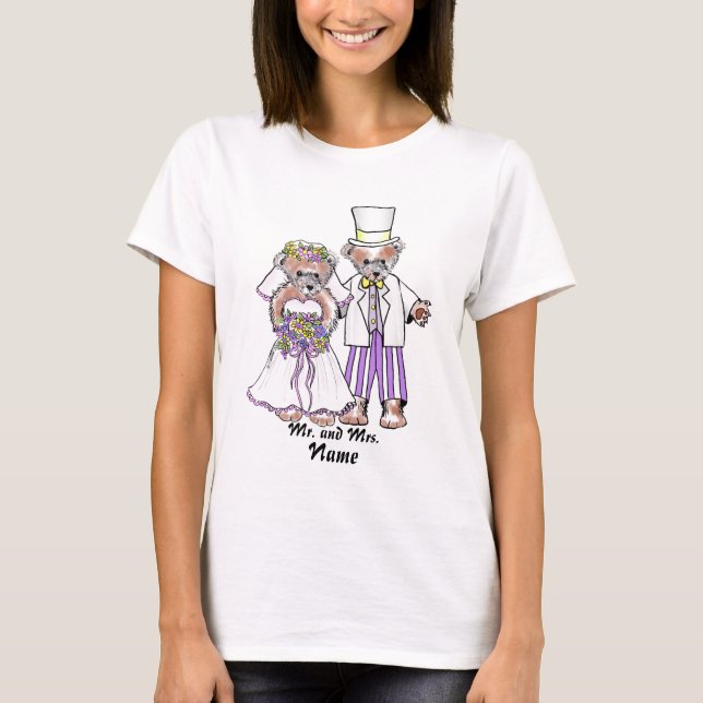 Bear Bride And Groom custom wedding T-Shirt (Front)