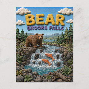 Bear Brooks Falls Modern KlayKoo Postcard