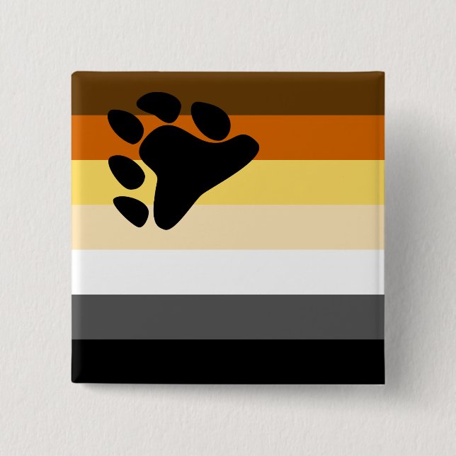 Bear Brotherhood Pride Flag 15 Cm Square Badge (Front)