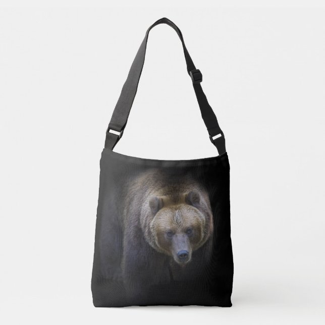Bear Brown Grizzly Animal Life Wild Jungle Forest Crossbody Bag (Front)