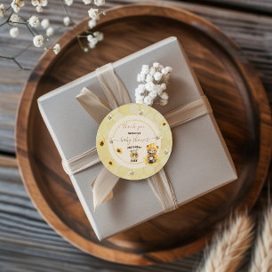 Bear Bumble Bee Baby Shower Thank You Classic Round Sticker