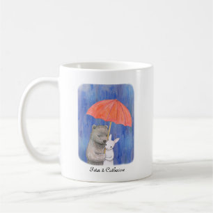 Bear & Bunny Cute Custom paired name couple     Coffee Mug