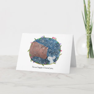 Bear Bunny Romantic I love you Valentine's day Card