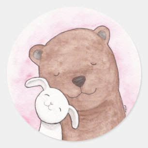 Bear & Bunny Sticker Cute Animal Bear & Bunny