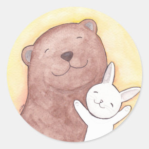 Bear & Bunny Sticker Cute Bear Bunny Wedding favou