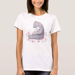 Bear & Bunny T-shirt Cute Couple Bear Rabbit Tee