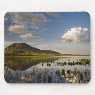 Bear Butte reflects into Bear Butte Lake near Mouse Mat