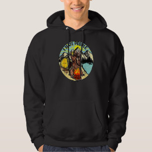 Bear Camping I Hate People Teen Hoodie