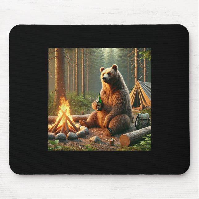 Bear Camping  Mouse Mat (Front)