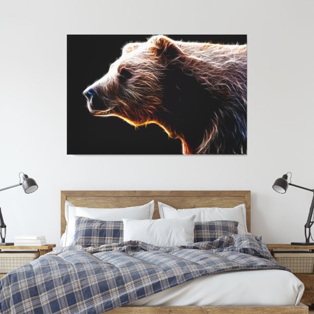 Bear Canvas Print (Insitu(Bedroom))