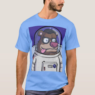 Bear Cartoon Astronaut Ethereum Moon Coins Crypto  T-Shirt
