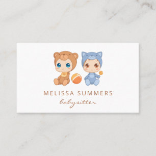 Bear Cat Babies Babysitter Child Care Business Card