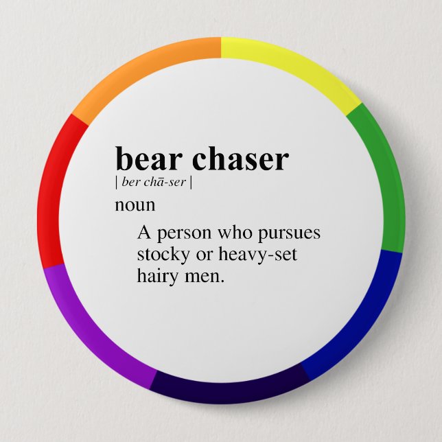 BEAR CHASER 10 CM ROUND BADGE (Front)