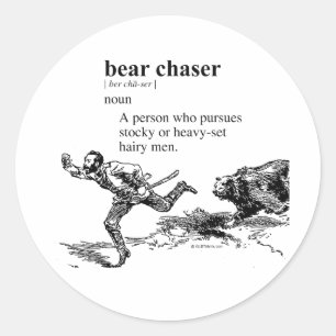 BEAR CHASER CLASSIC ROUND STICKER