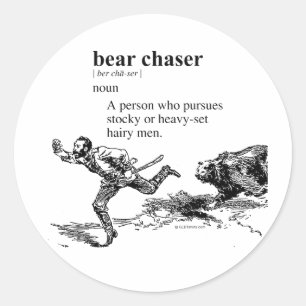 BEAR CHASER DEFINITION CLASSIC ROUND STICKER